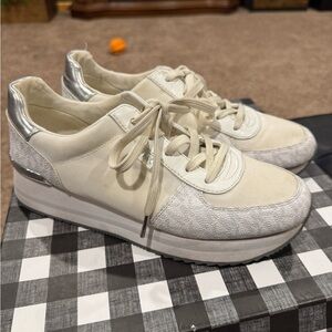 Michael Kors Collection White & Silver Sneakers